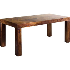 Massivmoebel24.De Metro Life Dining Table Made of Solid Wood Cube #171 Sheesham Wood - Honey, Varnished, 180 x 90 cm with 4 Legs, Coffee Table Solid Wood Table