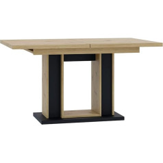 Meblini Extendable Dining Table, Dining Room Table, Modern Kitchen Table, Extendable Table, Column Table, Extendable Table, Dining Room Tables, 140-180 x 90 cm, Forest, Artisan Oak/Black