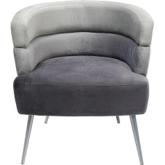 Kare Sandwich Designer Armchair, Cocktail Chair, Velvet Look, Steel Feet, Handmade, 71 x 65 x 64 cm (H x W x D)