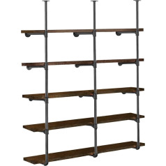 Hitomen Industrial Iron Pipe Shelves, Set of 3, 5 Tier, 70