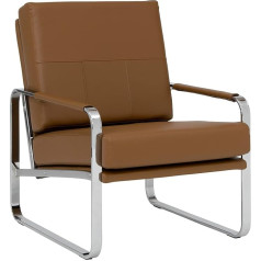 Sd Studio Designs Studio Designs Home Allure 250 Mixed Leather Armchair Caramel Brown Chrome