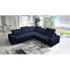 All4All Piaggio III Corner Sofa with Sleep Function Bed Box USB Port Living Landscape Sofa Couch Corner Couch 26 (Right, Terra 79)