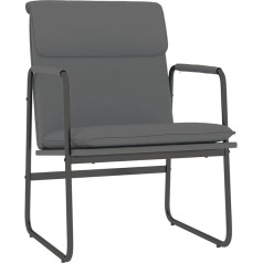 Vidaxl Lounge Chair, Relaxing Chair, TV Chair, Upholstered Chair, Reading Chair, Living Room, Grey, 55 x 64 x 80 cm, Faux Leather