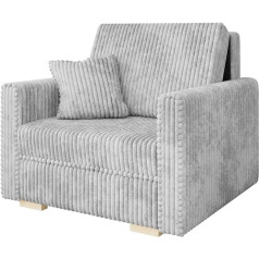 Mirjan24 Viva Piano I Sofa Bed with Sleep Function, Sofa Bed, Single Seater Upholstered Sofa with Bed Box, L 103 x W 100 x H 85 cm, Sofa Bed with Cushion, Living Landscape (Tilia 86)