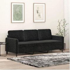 CIADAZ 3-Sitzer-Sofa Schwarz 180 cm Samt, Loungesofa, Sofas & Couches, Relaxsofa, Couch für Wohnzimmer, Couch Mit Schlaffunktion - 359457