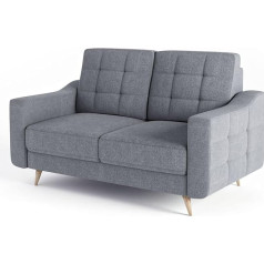 Siblo Sofa Toro 2 Collection - Modern Sofa with Armrests - Elegant Couch - Living Room Furniture - Comfortable Upholstered Sofa - 2-Seater Sofa - 152 x 93 x 85 cm - Dark Grey