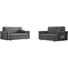 Mirjan24 Viva Caro 2+3 Upholstery Set, Sofas with Bed Box, Sofa Set, Couch, Sofa Sofa, Upholstered Sofas with Sleep Function, Couch Set, Living Landscape (Zanzibar 182)