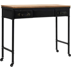 GuyAna Console Table MDF and Fir Wood 100 x 33.5 x 80 cm Natural Rattan Console Table Vintage