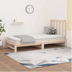 Lapooh Extendable Day Bed, Sofa Bed, Couch with Sleep Function, Sofa Bed, Sofa Bed, Daybed, Sofa Bed, Sofa Bed, Couch Bed, Youth Bed, 2 x (90 x 200) cm, Solid Pine Wood