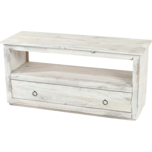 Mendler Couchtisch Wohnzimmertisch Beistelltisch, Shabby-Look, Vintage - weiß