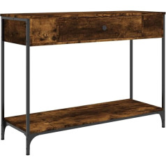 Makastle Konsolentisch Flurtisch Dekotisch Wohn- und Schlafzimmer Standregal Beistelltisch Sofatisch Eingangstisch hinter Sofa, Räuchereiche 100x34,5x75 cm Holzwerkstoff