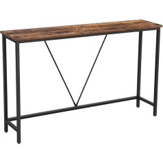 Vasagle LNT020B01 Console Table, Hallway Table, Entrance Area, Living Room, Sturdy Steel Frame, Industrial Design, Vintage Brown/Black, Normal, 120 x 23 x 74 cm
