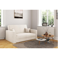 Kaiser Möbel America-Sofa Poso - Folding Sofa with Sleep Function, Sofa Bed Couch, Lounge Sofa Bed Living Room Bedroom 95 x 137 x 77 cm Ecru