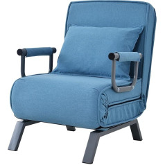 Itenghua Convertible Sofa Bed Chair, Adjustable Backrest with 6 Positions, Folding Chair with Cushion, Padded Seat, Leisure Chaise Lounge Couch for Home, Office