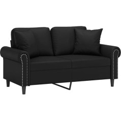 ‎Vidaxl vidaXL 2-Seater Sofa with Decorative Cushions, Recliner Sofa for Living Room, Upholstered Sofa, Armchair, Relaxing Sofa, Lounge Sofa, Relaxing Couch, Black Faux Leather