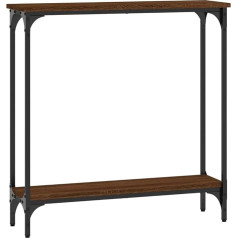 Makastle Console Table, Hallway Table, Decorative Table, Living Room and Bedroom, Standing Shelf, Side Table, Sofa Table, Entrance Table Behind Sofa, Brown Oak Look, 75 x 22.5 x 75 cm, Wood Material