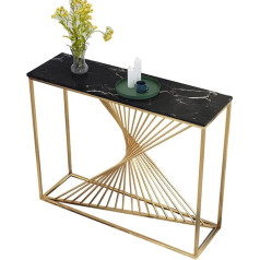 Generic Console Tables Hallway Marble Entrance Table Golden Iron Decorative Exhibition Table Narrow Console Table Sofa Table for Living Room Hallway Foyer Console Table