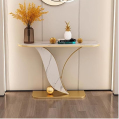 Isolay Gold Console Table, Modern Entryway Sofa Table, Large Faux Marble Wood Accent Table Foyer Table, Space Saving, Home Modern Console (Color : Style 2, Size : 120x30x78cm)
