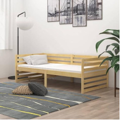 Tidyard Day Bed with Mattress, Sofa Bed Bed Frame, Single Bed, Sofa Bed, Youth Bed, Sofa, Couch, Solid Pine Wood, 90 x 200 cm