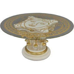 Dbhfgjmn Entrance Area Console Table Round Glass Coffee Table Living Room Table Stone Furniture Cream Gold