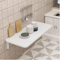 Weißer Küchen-Frühstücksbartisch | Wandtisch Klappbarer Wand-Esstisch mit Klappblatt | Herunterklappbare Werkbank, Computertisch für Zuhause, Büro, Schlafzimmer, Waschküche (Größe: 80 x 40 c