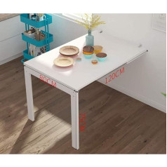 Usmask Klappbarer Wandklapptisch, Computertisch, Kindertisch, Esstisch, kleine Wohnung, Teleskop-Stehtisch, Ständer, Weiß