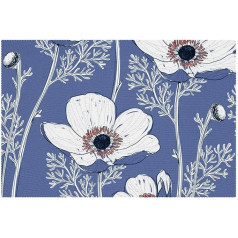 Tbouobt Fabric Placemats, Washable Placemats for Dining Table, Set of 6, Purple Flower Flower Art