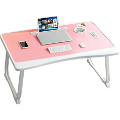ROLTIN Laptop-Klappschreibtisch, multifunktionaler tragbarer Faltbarer Betttisch mit Kartensteckplatz, einem Griff und Getränkehalter für Bett/Couch/Sofa, Arbeiten, Lesen (Größe: 60 x 40