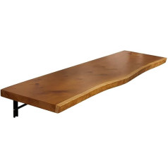 Telcim Wall-Mounted Folding Table, Folding Desk, Drop Leaf Table, Floating Workbench, Folding Computer Desk, Wall Tables for Small Spaces, Wood, for Kitchen, Bedroom, Dining Room, Study (Size