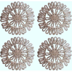 Rafornty Rundes Gewebtes Tisch Set für Tisch, NatüRliche Geflochtene Rattan Tisch Set Hohl Geflecht Platten für Feiertags KüChen Tisch