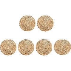 Watlsuz Runde Gewebte Rattan Tischsets, Matten Nat¨¹Rlichem Weidengeflecht, Geflochtene Tischsets Wasser Hyazinthen Stroh, 6 Set