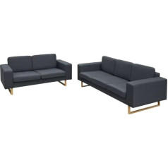 Leepesx 2-Seater and 3-Seater Sofa, Floor Sofa, Chaise Longue, Couch, Cauchsofa, Relaxing Sofa, Sofas & Couches, Living Room Sofa, Set Dark Grey