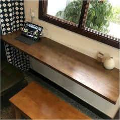 Wall-Mounted Folding Laptop Desk Folding Work Table Folding Desk Computer Desk for Space Saving (Colour: Natural, Size: 40 x 60 cm)