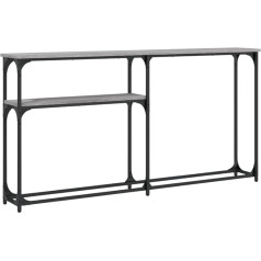 Makastle Konsolentisch Flurtisch Dekotisch Wohn- und Schlafzimmer Standregal Beistelltisch Sofatisch Eingangstisch hinter Sofa, Grau Sonoma 145x22,5x75 cm Holzwerkstoff