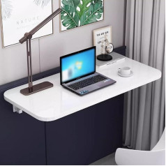 Karfri White Folding Table, Wall Mounted Drop Leaf Tables for Space Saving Floating Folding Computer Desk, Hanging Wall Table, Foldable for Kitchen, Wall Mounted Folding Table