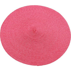 Ggyyqq Placemats, 38cm PP Dining Table Mat Woven Placemat Pad Heat Bowls Coffee Cups Coasters Table Napkins for Home Kitchen Party Supply (Color : Red, Size : Set of 6)