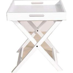 Mhbgx Desk, Decorative Table, Folding Tray, Foldable Removable Butler Table Made of Wood, White