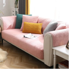 ‎Livego LiveGo 2023 Velvet Sofa Cover Protector Soft Dustproof Corner Sofa Couch Cover Non-Slip Sofa Cushion Covers Washable Sofa Throw Large 3 Seater (Pink, 70 x 150 cm)