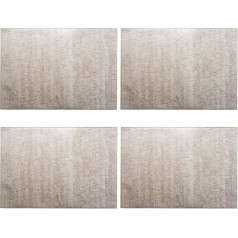 Generic Set of 4 Rectangle Placemats Garden Living Room Decorative Mats Coasters Plate Mats Double Sided PU Placemats Easy Clean (Beige, 45x30cm)