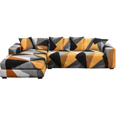 ‎Jianyana jianyana L-Shape Sofa Throws, Stretch Elastic Sofa Cover, 2-Piece Set for 3 Seater + Cushion Covers for Cut Sofa