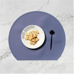 Temkin Tischsets-Set, Esstischmatten, 4-teilig, Silikon-Tischset, resistent gegen Wärmedämmung, Küchengeschirr, Tischset, Untersetzer (Farbe: F) (Argento)