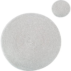 Kyisoy Weihnachtsset aus runden Tischsets und Untersetzern, geflochten/gewebt, for die Küche, waschbar, for den Innen- und Außenbereich (Color : WP Silver, Size : 12 Sets)