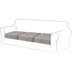 ‎Tianshu TIANSHU Velvet Stretch Cushion Cover, Sofa Cushion Protective Cover, Furniture Protection, Sofa Seat Cover for Couch, 1-Piece Velvet Cushion Covers for 3 Pieces (3 Pieces, Light Grey)