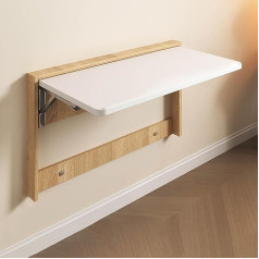 Siocnieqae Wandmontierter klapptisch,platzsparender Hängetisch für Arbeitszimmer, klappbarer Klapptisch,Mehrschichtige Massivholzplatte, Sicherheit geht vor,platzsparend,einfach zu bedienen,belastbar bis 100 kg