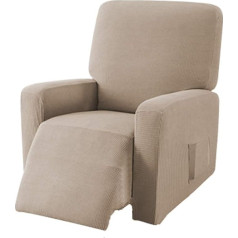 ‎Ebeta EBETA E Jacquard Armchair Cover, Armchair Protector, Stretch Cover for Relaxing Chair, Complete Elastic Cover for TV Chair, Lounger, Armchair (Sand)