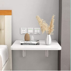 Wall Folding Table Folding Wall Table Wall Mounted Drop Leaf Table Simple and Folding Wall Mounted Computer Desk Space Saving - White