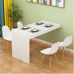 Siocnieqae Wall Mounted Folding Table, Versatile Small Table, Wall Table, Made of Solid Wood, Painted Steel Frame, Tight Edge Sealing Process, Single-Line Handle, Hardware Accessories, Folding Tie Rod