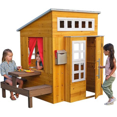 KidKraft 182 Garden Playhouse Modern Wooden Garden Playhouse, Natural, 180.09 x 124.21 x 158.12 cm.