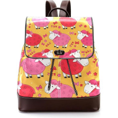 Personalisierte Schultaschen Büchertaschen für Teenager, rosa Mädchen, Alpaka, Fliege, Gelb, Mehrfarbig, 27x12.3x32cm, Rucksack Rucksäcke