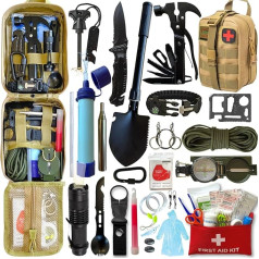 Outdoor Emergency Survival Kit - First Aid Kit - Survival Equipment - Water Filter - Multi-Tool Gear - Gifts for Men Camping/Adventure/Hiking Outdoors